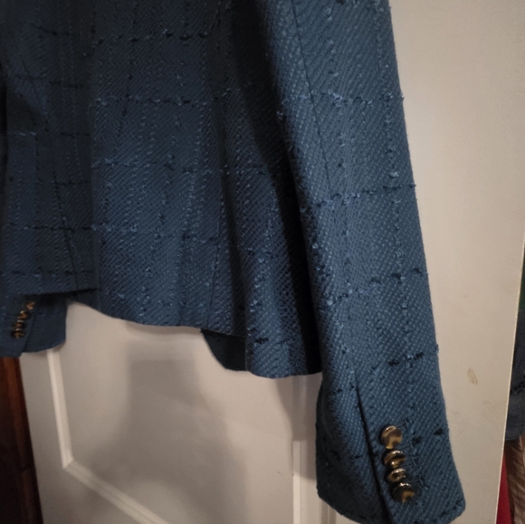 Ann Taylor Women's Newbury Blazer Tweed In Teal. NWT Size 2 - Picture 6 of 10